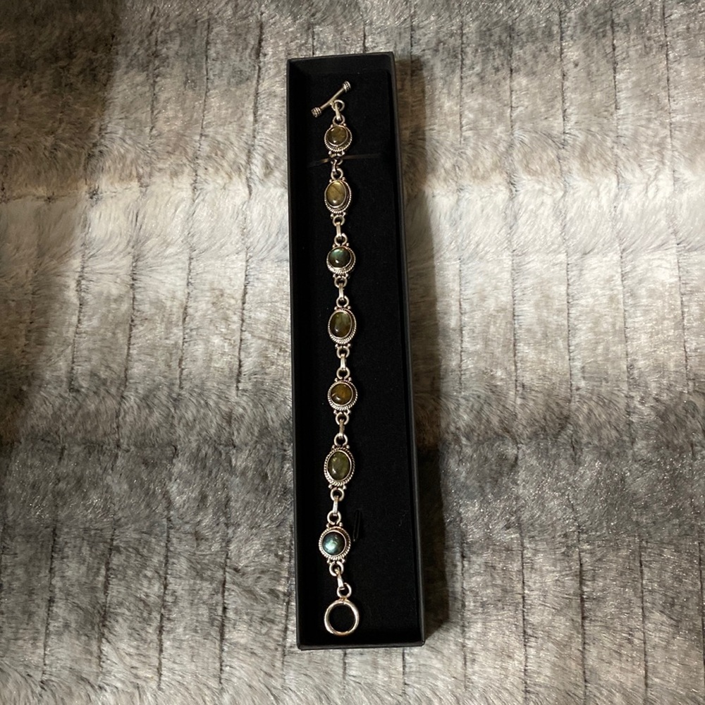Sterling Silver Vintage Labradorite Bracelet